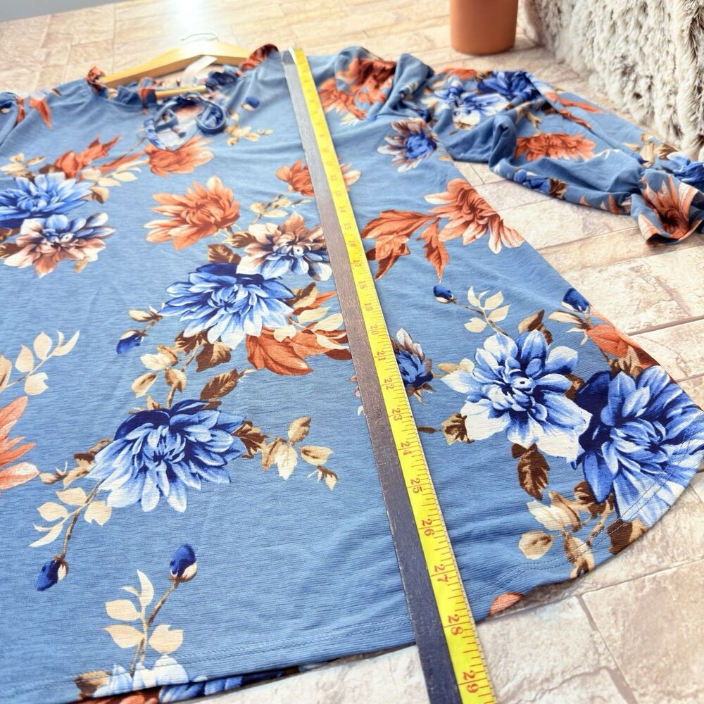 NEW DEAR SCARLETT Women's L Lizzy Long Sleeve Floral V-Neck Blouse - Picture 10 of 12